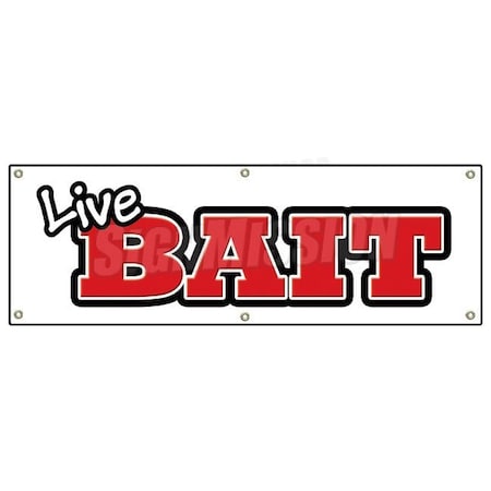 Signmission LIVE BAIT BANNER SIGN fishing lure shiners shrimp shop tackle fisherman B-72 Live Bait